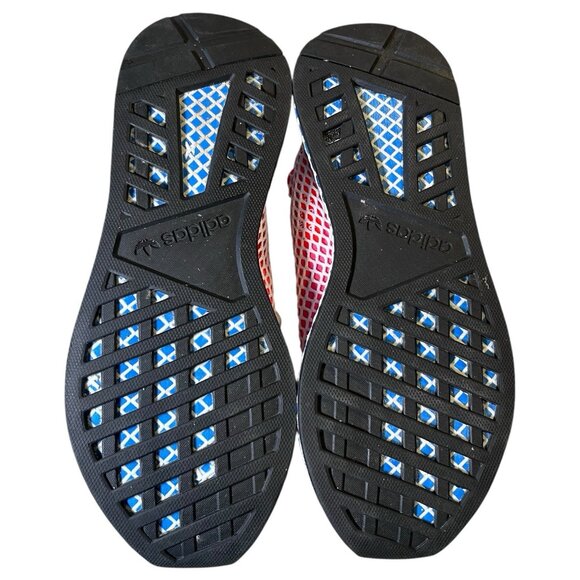 Adidas Deerupt Solar Red Bluebird Men's Size US10 Mesh Running Shoes - Picture 7 of 9